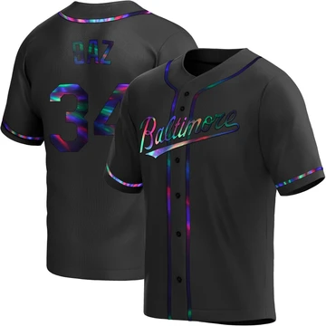 Youth Baltimore Orioles Shane Baz ＃34 Black Replica Holographic Alternate Jersey